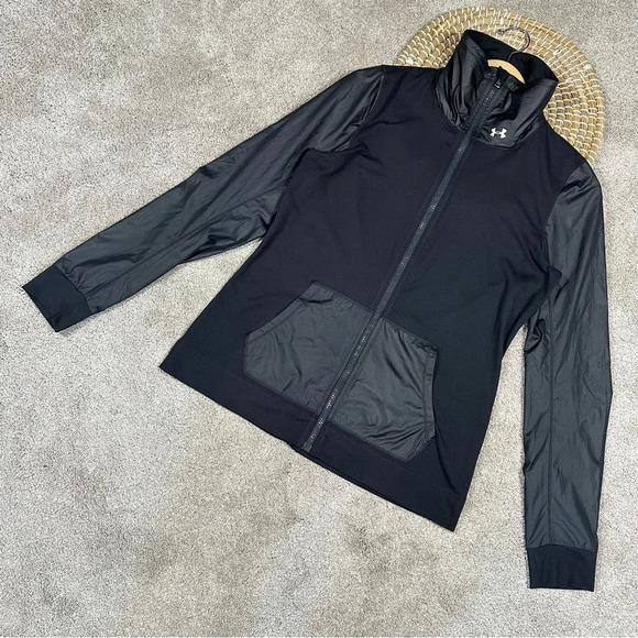 Under Armour Women’s Fitness Sweatshirt Studio Essential Jacket Full Zip Black M - Picture 4 of 15